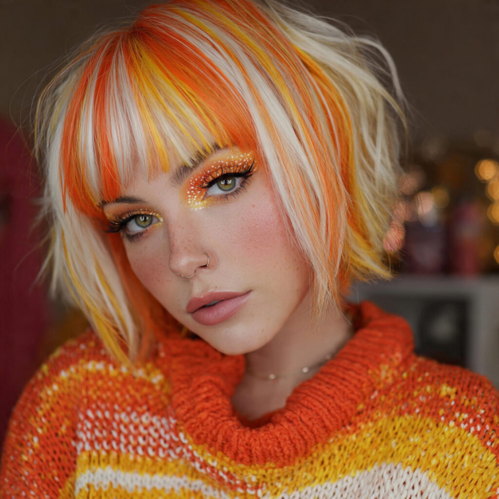 Orange and Blonde Y2K Skunk Blend