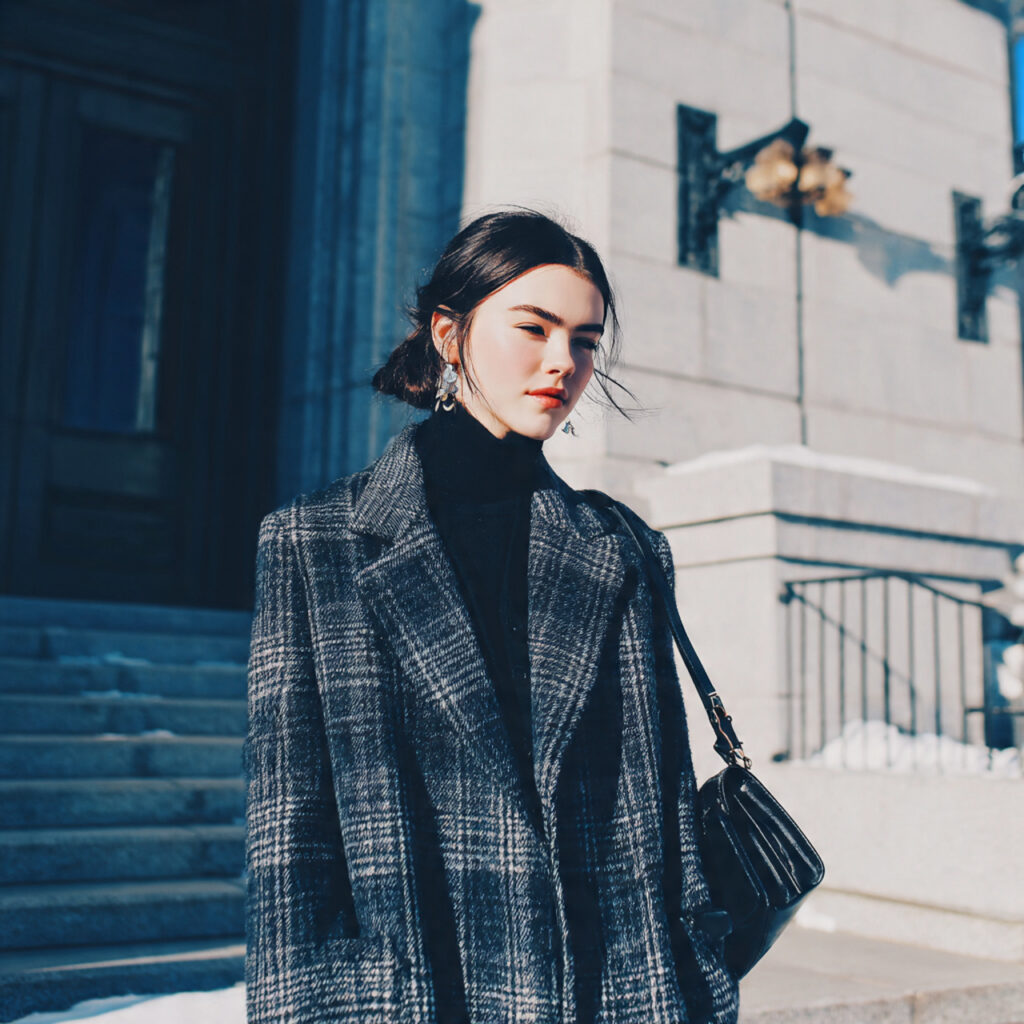 Plaid Coats with Solid Basics