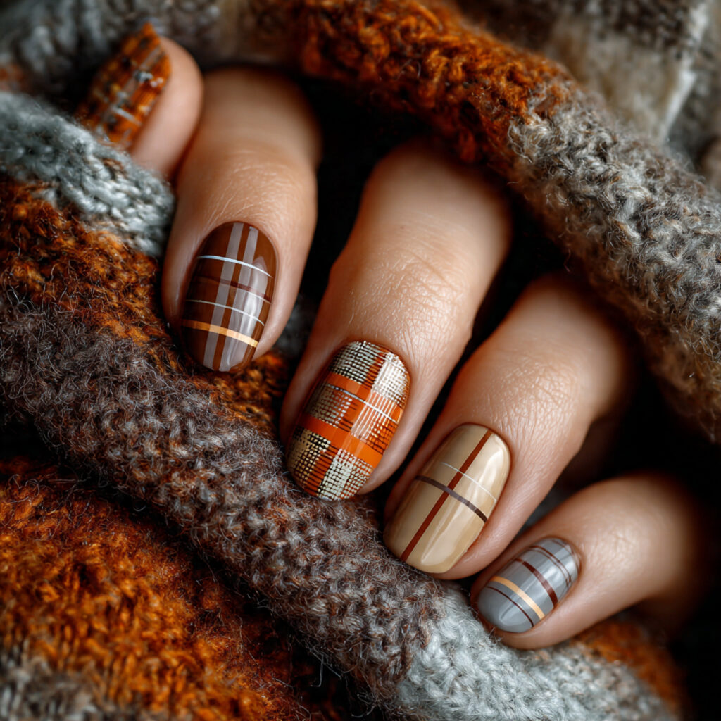 18 Best Nails for Fall – Cozy, Classy & Totally On-Trend 8 Plaid Pattern Nails