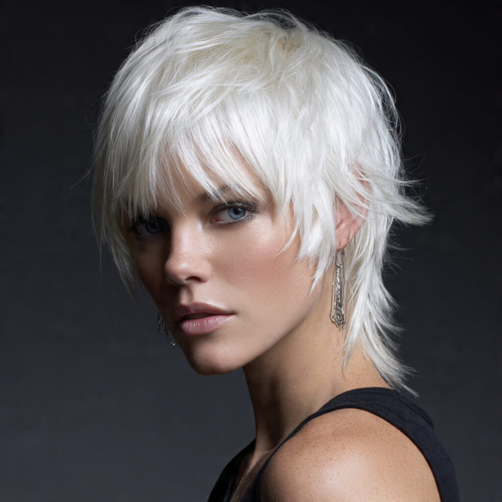 Platinum Wolf Cut for High Impact