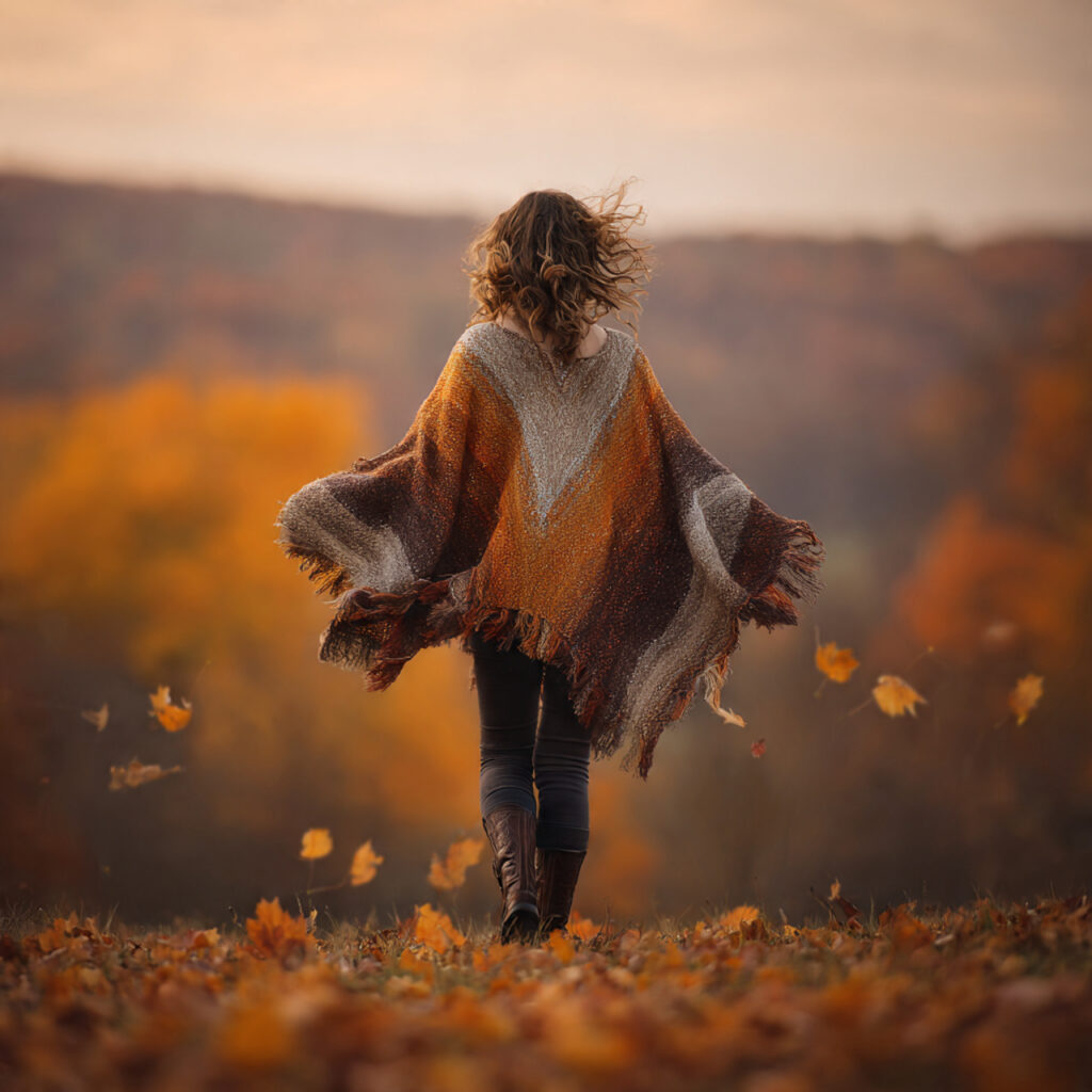 Poncho with Skinny Jeans