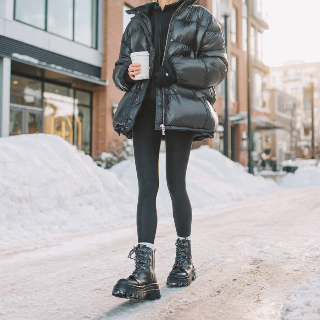 17 Best Cozy Casual Winter Outfits to Stay Warm & Stylish This Season 3 Puffer Jacket with Leggings