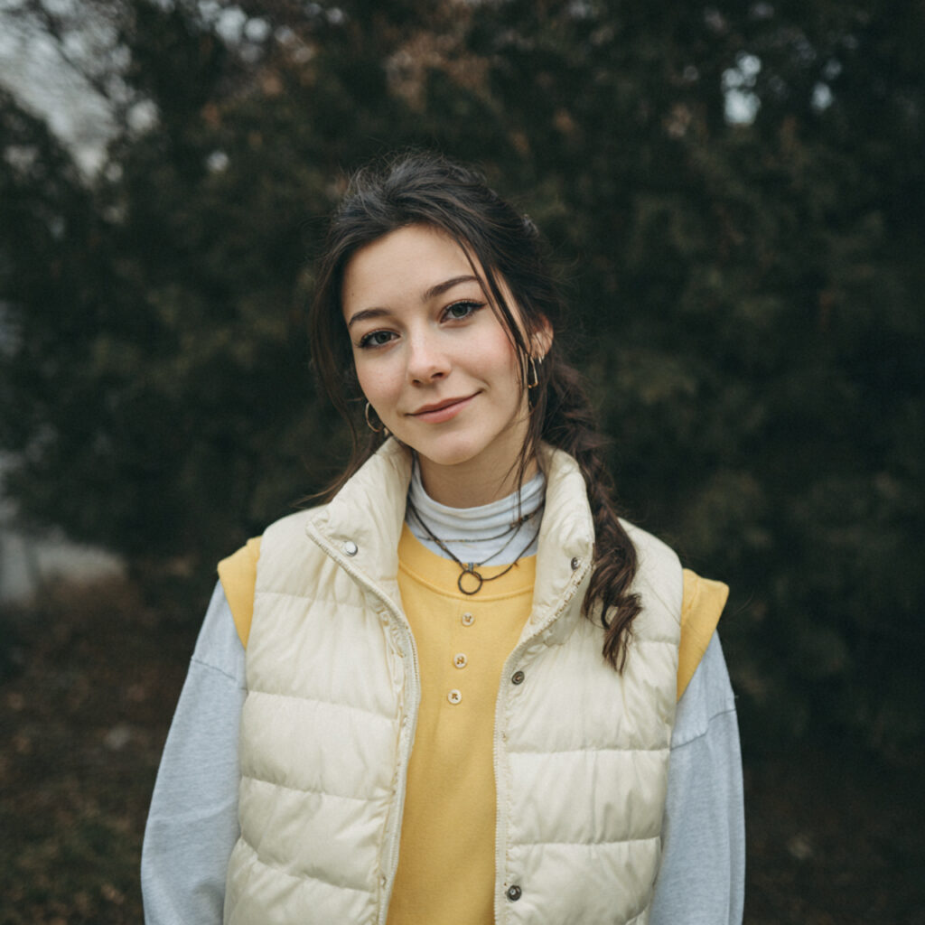 Puffer Vest with a Long-Sleeve Tee
