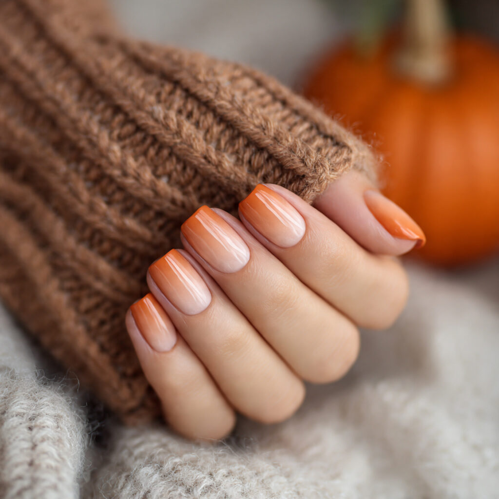 Pumpkin Spice French Tips