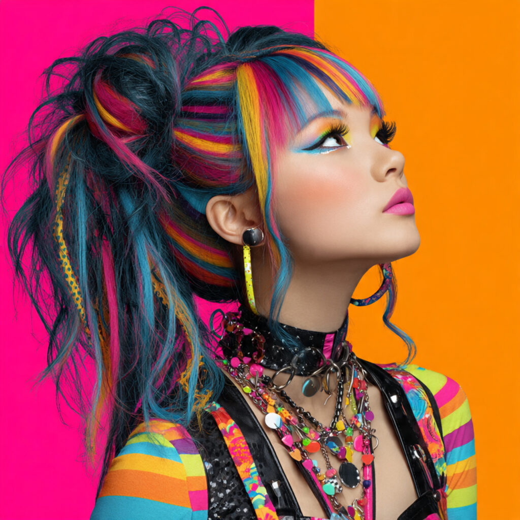 Rainbow Multi-Stripe Skunk Hair