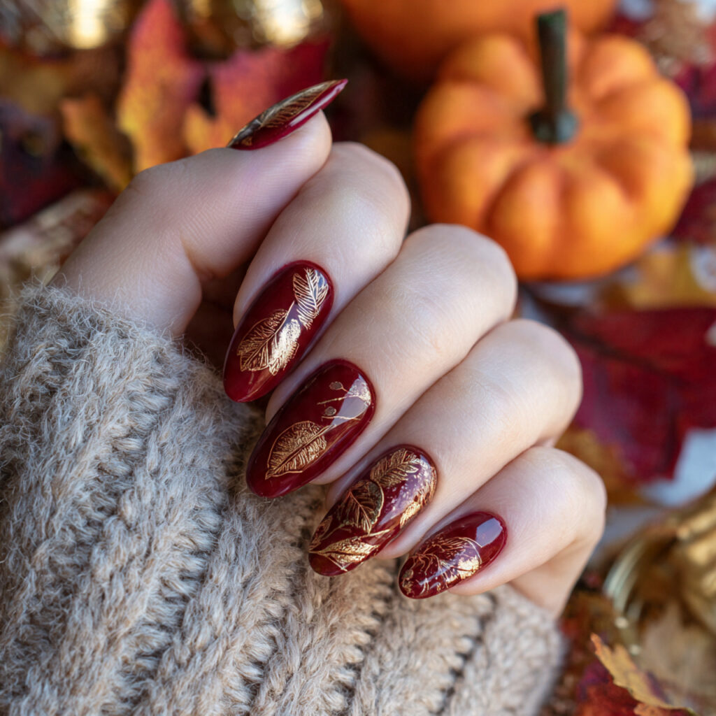Red Fall Nails: 18 Stunning Ideas to Try This Season 14 Red Leaf Nail Art