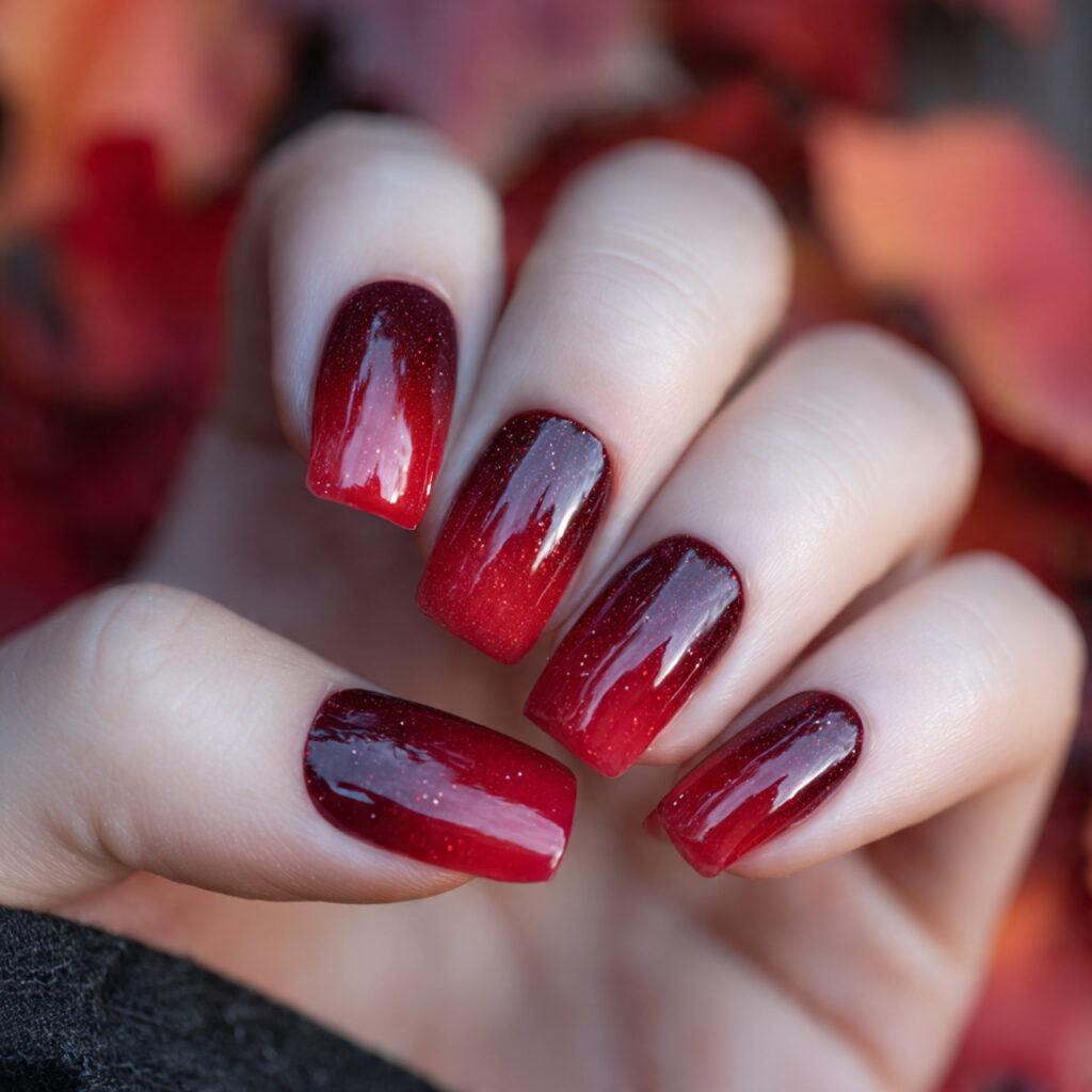 Red Fall Nails: 18 Stunning Ideas to Try This Season 7 Red Ombré Designs