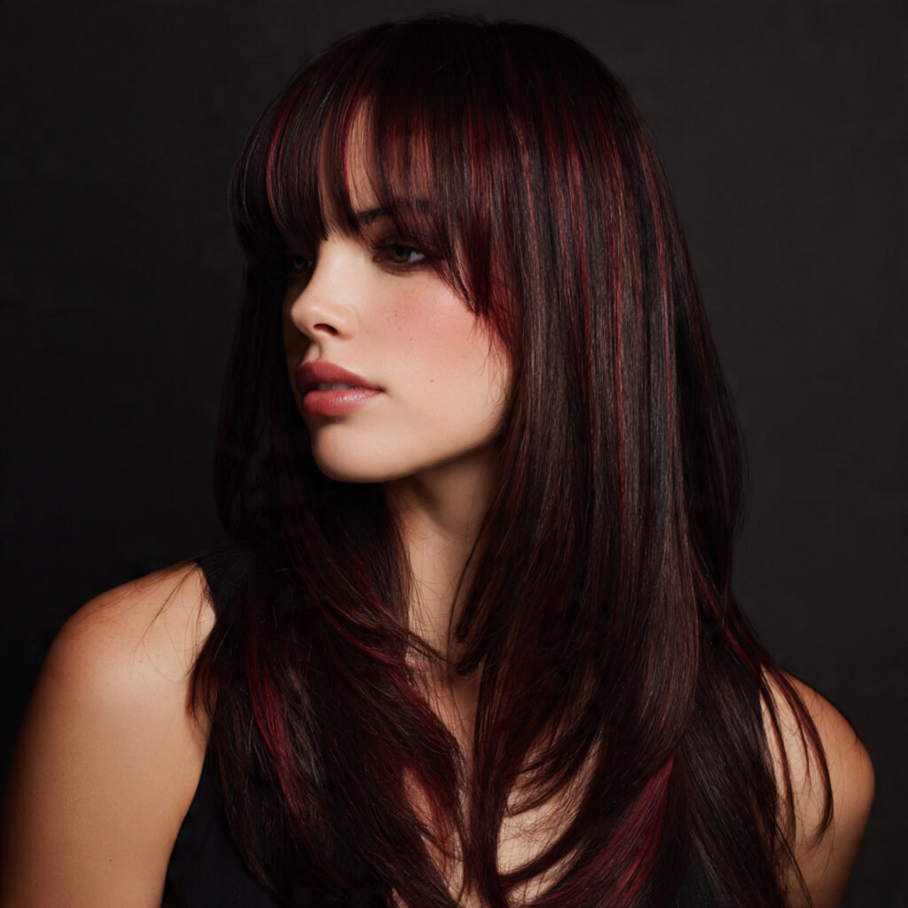 Rich Burgundy Skunk Streaks