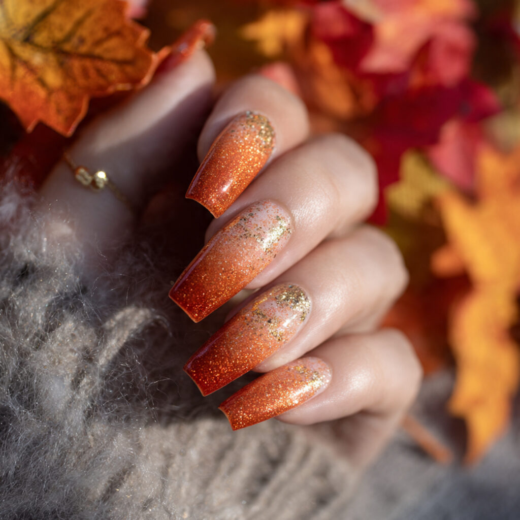 Fall Nails Square – 20 Amazing Ideas to Try This Season 7 Rusty Orange Gradient Nails