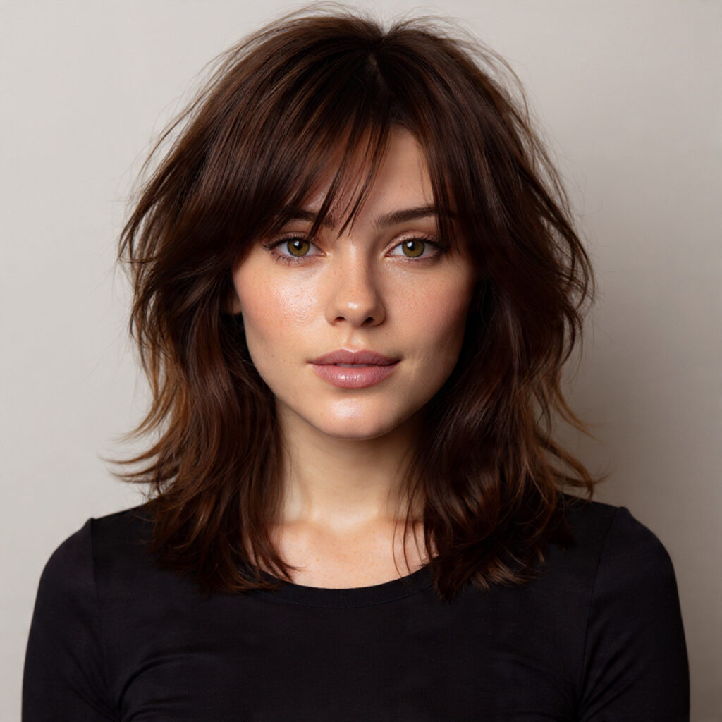 Shaggy Lob With Face-Framing Layers