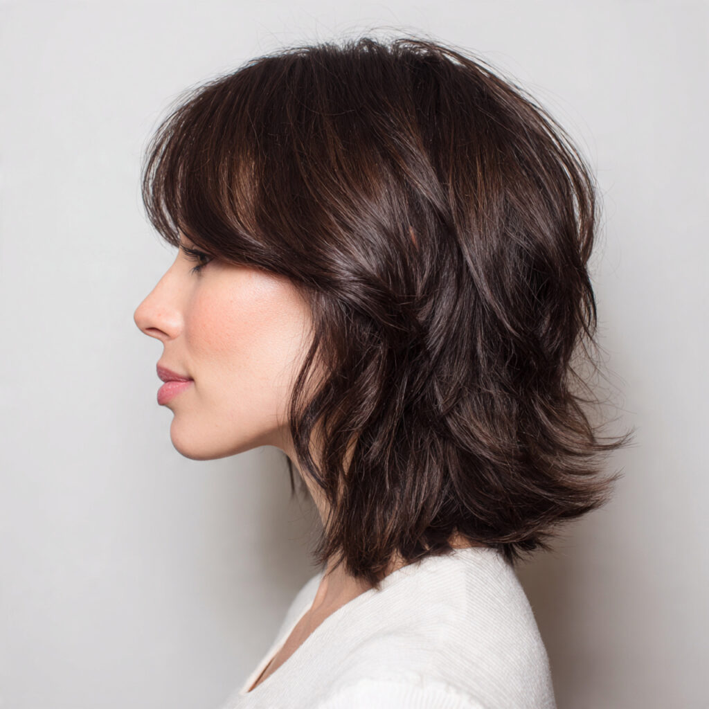 Shaggy Lob for Fine Hair