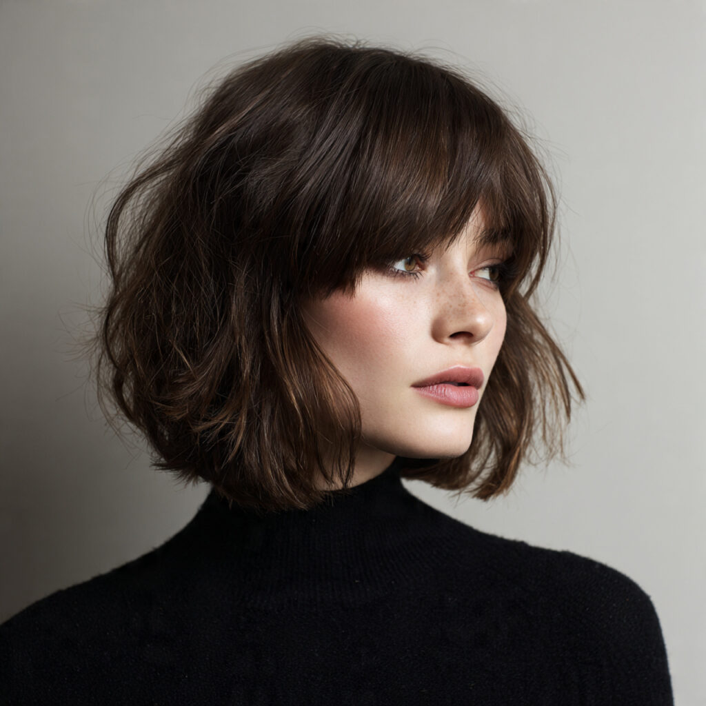 Shaggy Lob for Thick Hair