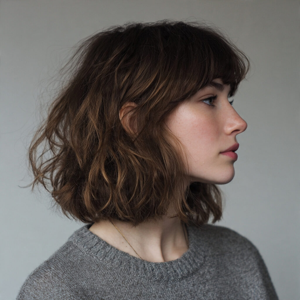 Shoulder-Length Shaggy Lob