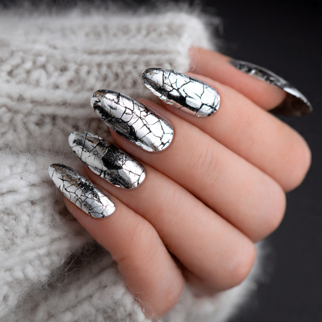Silver Foil Nails