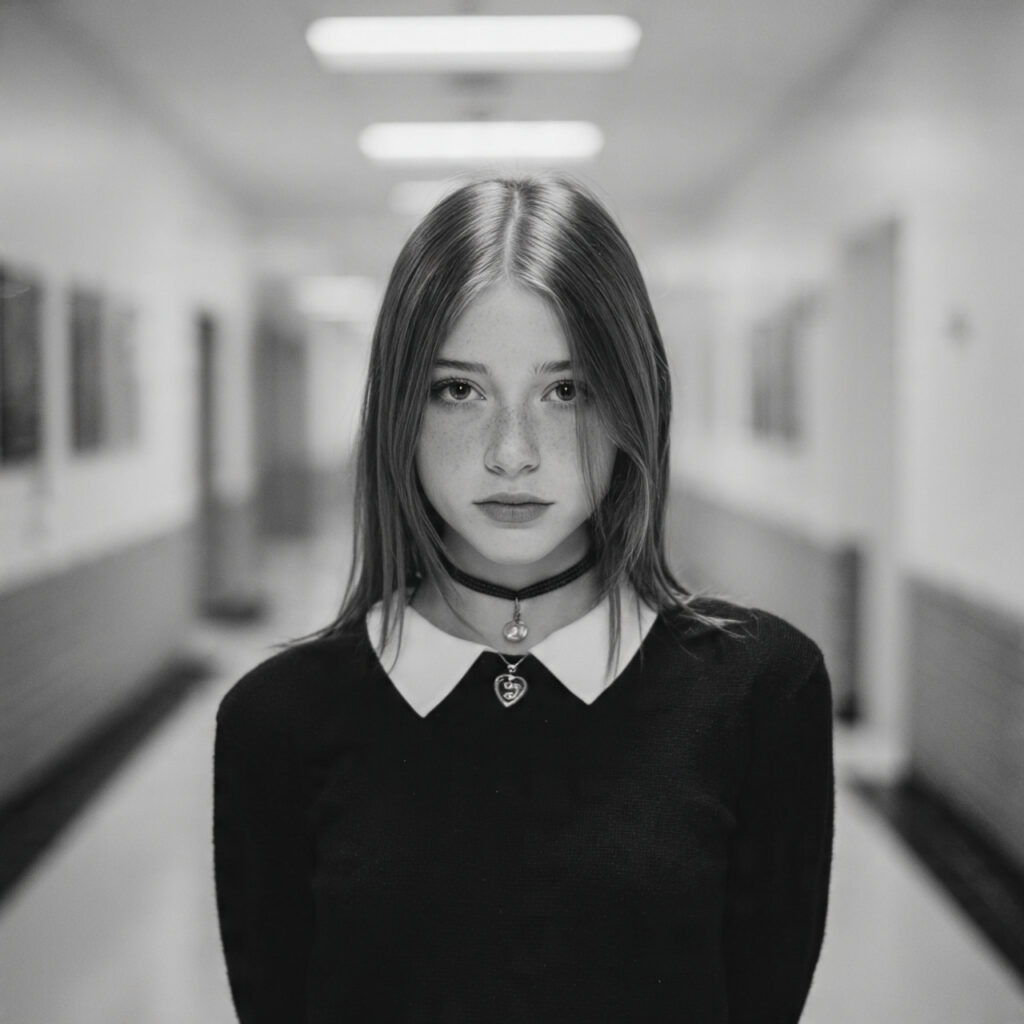 Sleek Straight Hairstyle For School