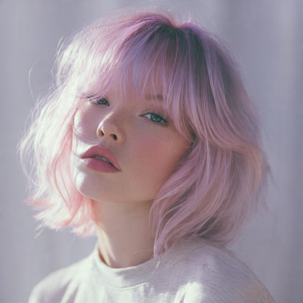 Soft Feminine Wolf Cut for Pastel Hair