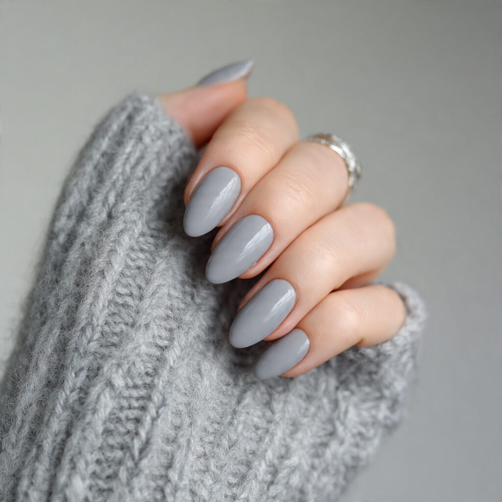 Soft Grey Cashmere Nails