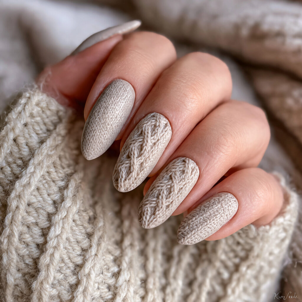 Sweater Texture French Tips