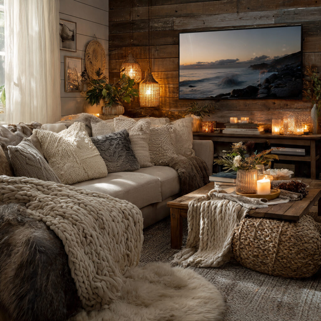 The Ultimate Guide to Creating a Cozy TV Room: 20 Ideas for Comfort, Warmth & Style 4 Textured Throw Blankets