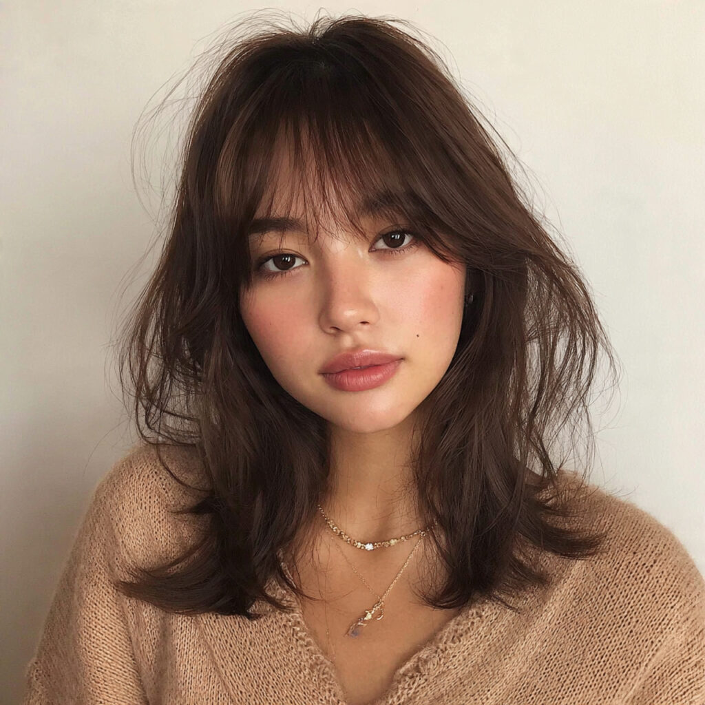 Tousled Medium Cut With Air Bangs