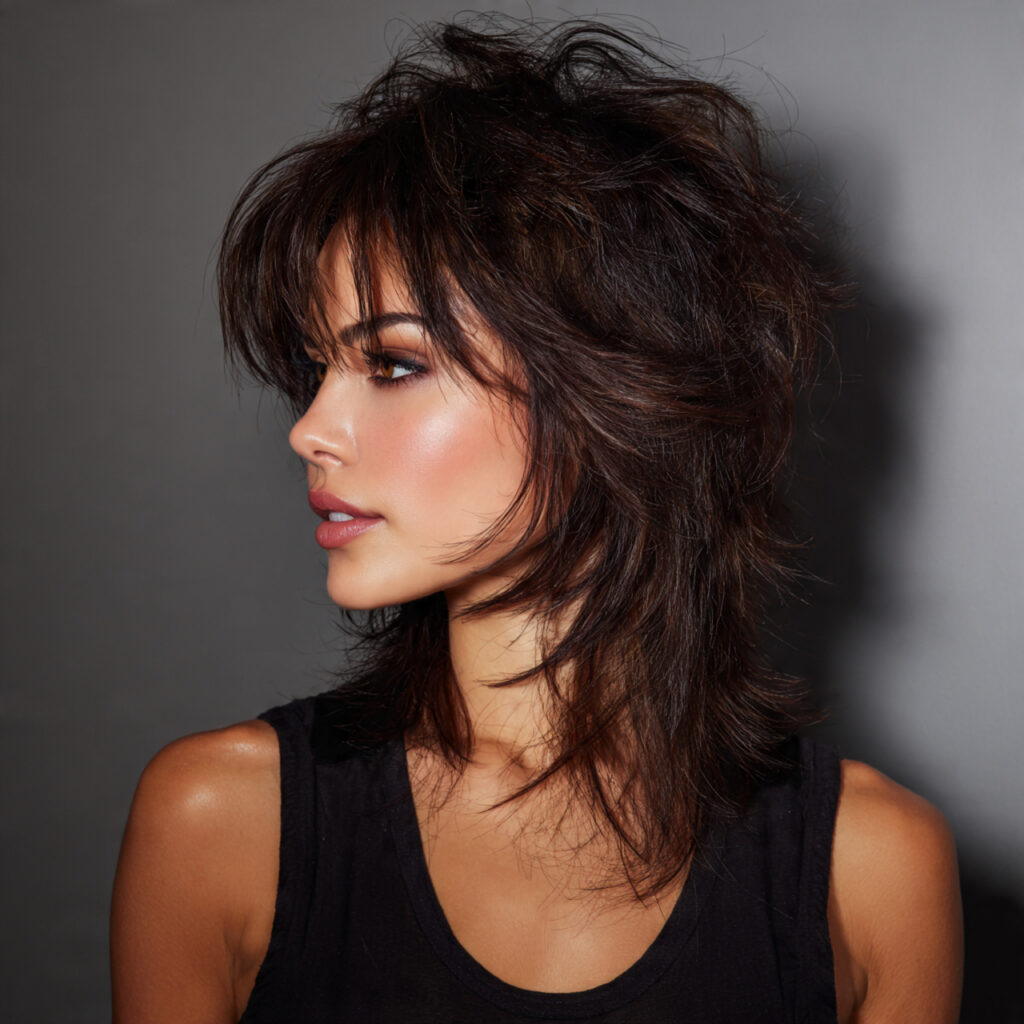 Tousled Wolf Cut for Thick Hair