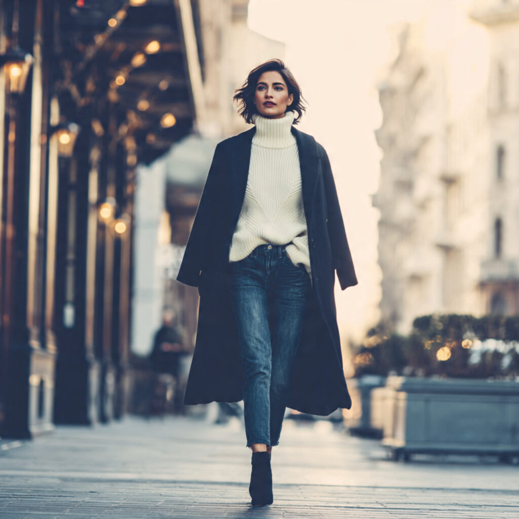 17 Best Cozy Casual Winter Outfits to Stay Warm & Stylish This Season 5 Turtleneck with Long Wool Coat