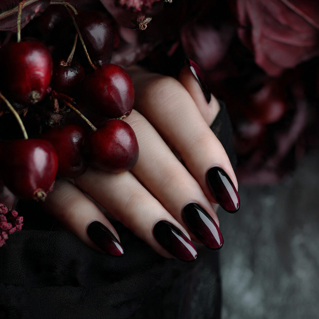 Vampy Black Cherry French Tips