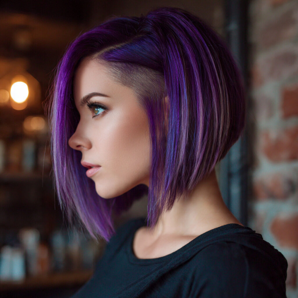 Vivid Color Undercut Bob