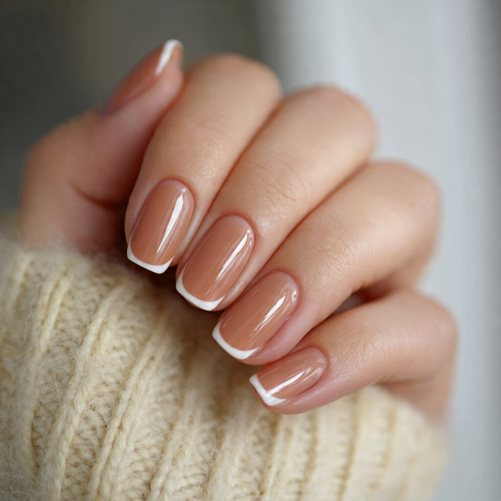 Warm Caramel French Tips