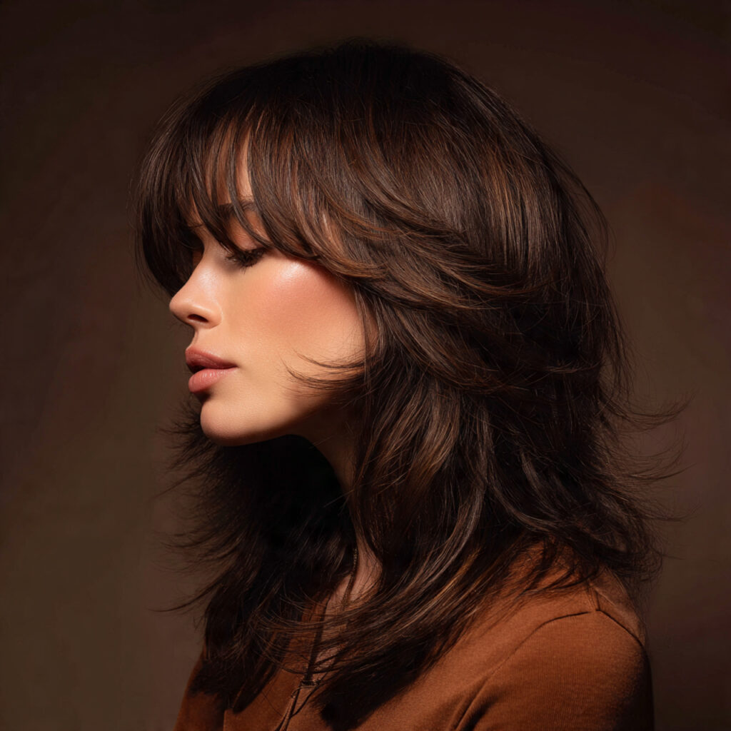 Wolf Cut with Curtain Bangs