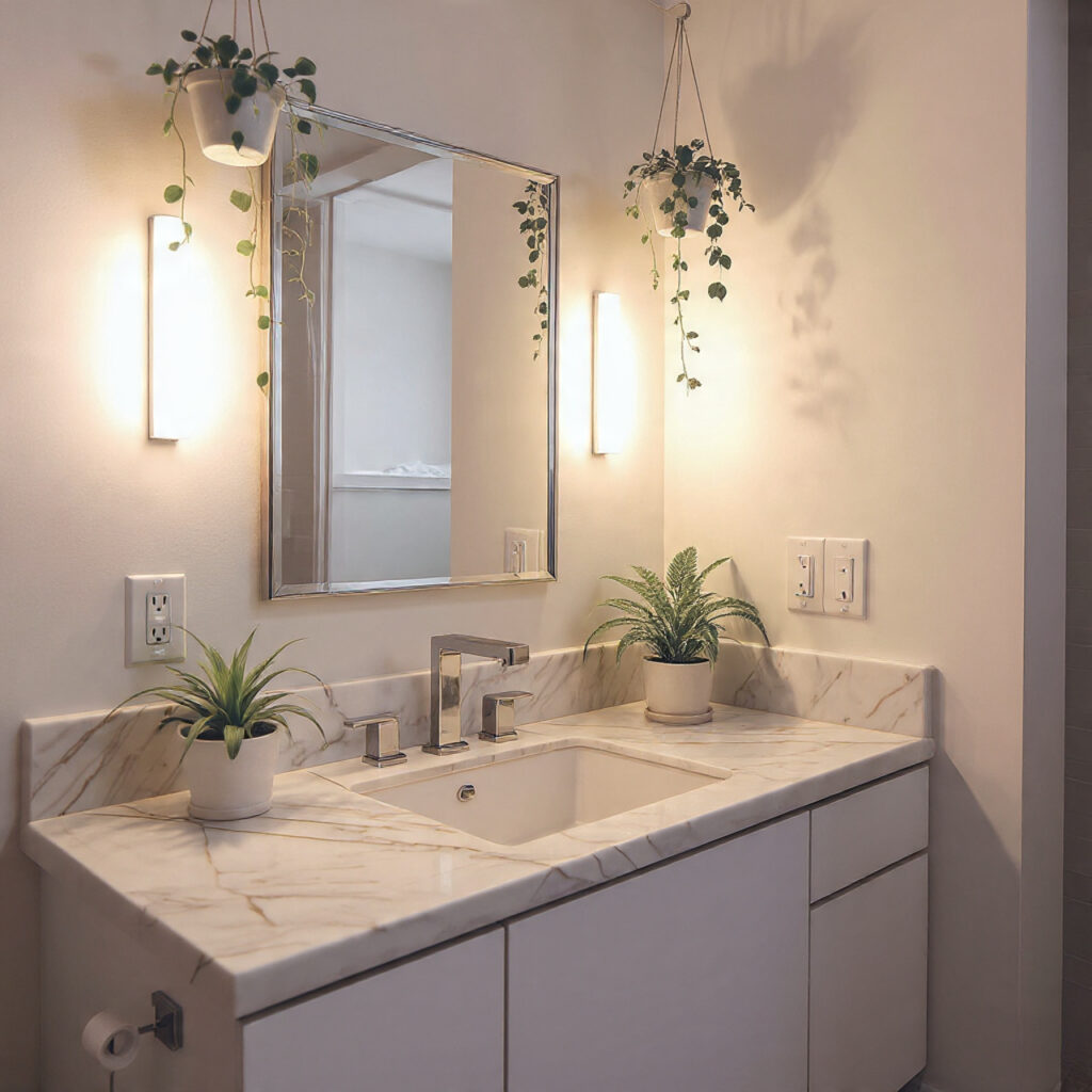 27 Small Bathroom Makeover Ideas That Transform Tiny Spaces Fast 17 Add Plants for Freshness