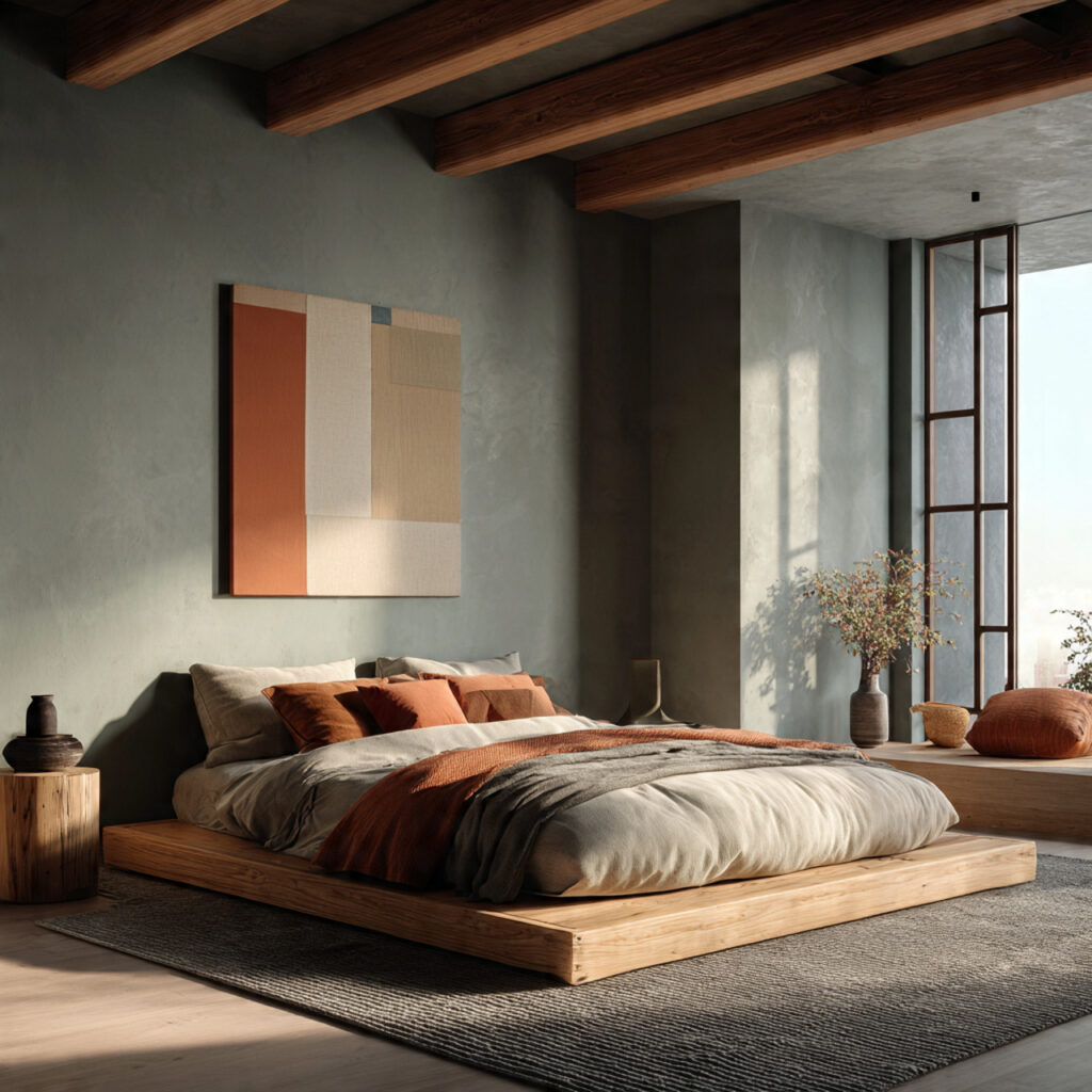 25 Best Japandi Bedroom Inspiration: Minimalist, Cozy, and Timeless Design 13 Add Subtle Accent Colors