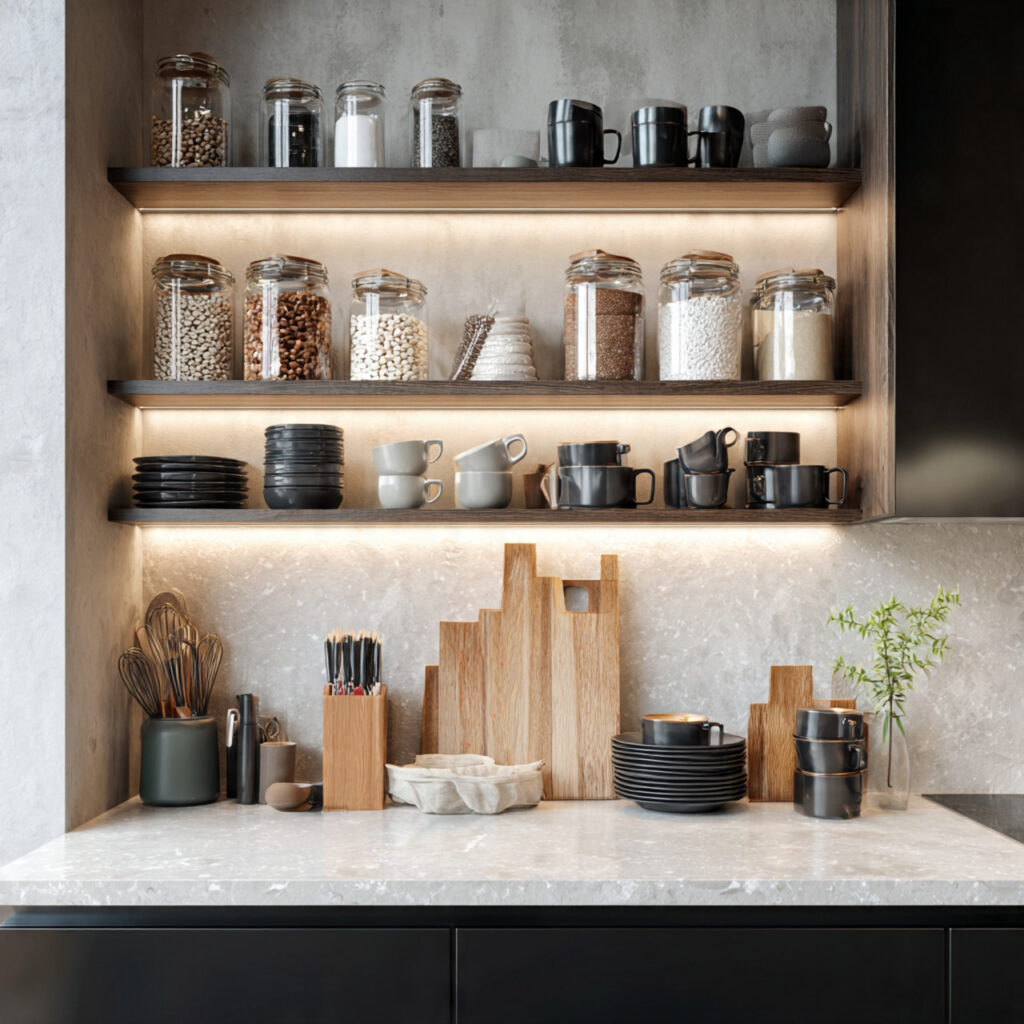 25 Smart Kitchen Counter Organization Ideas to Cut Clutter Fast 6 Add Vertical Shelving