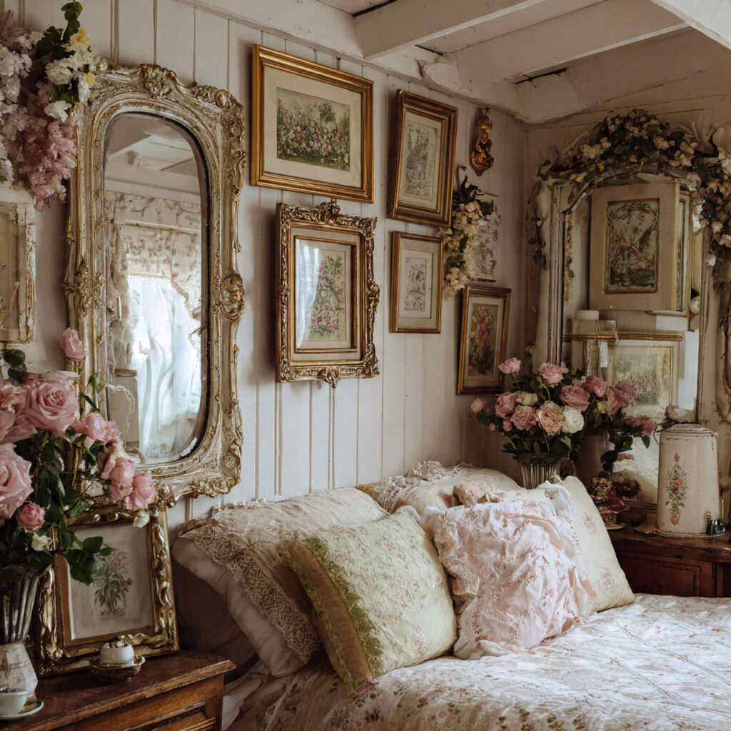 25 Charming English Cottage Bedroom with These Décor Tips 19 Antique Mirrors