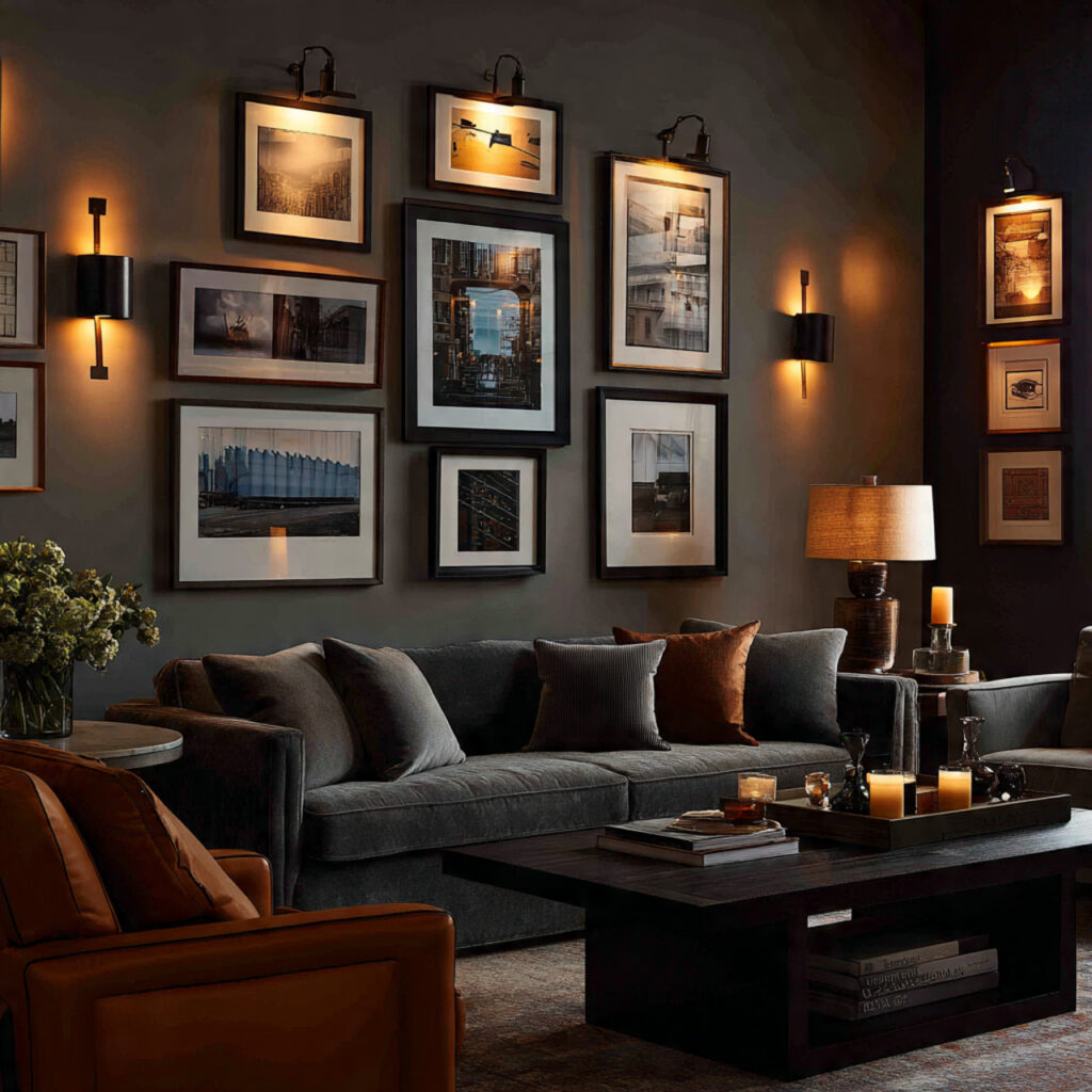 Art and Lighting Gallery Wall