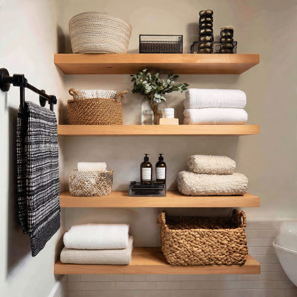 Bathroom shelves
