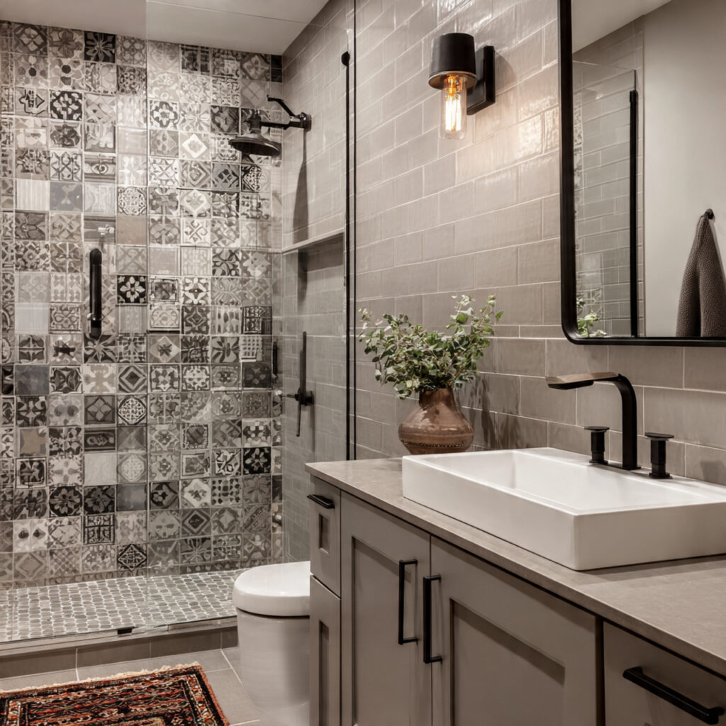 Bathroom tiles combination