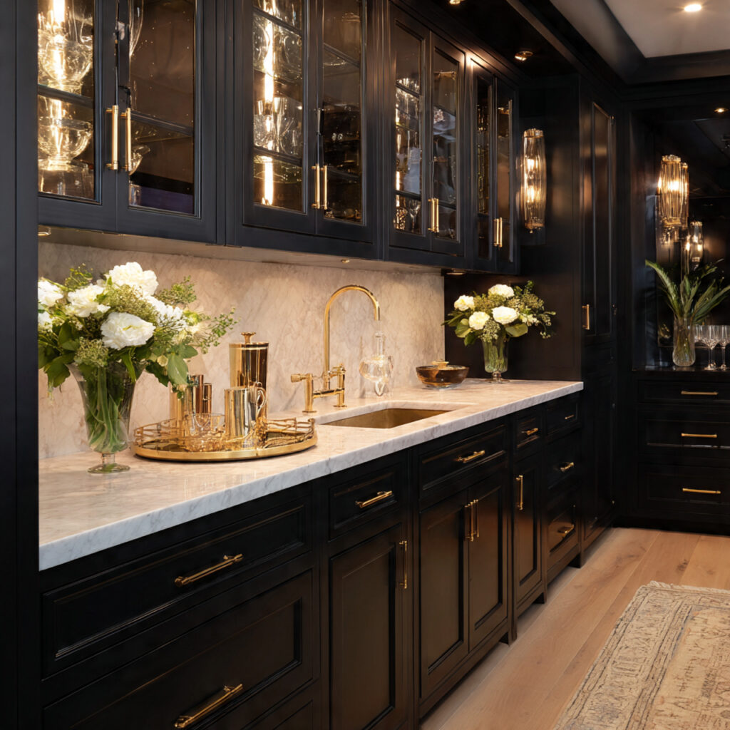 25 Stunning Kitchen Bar Design Ideas to Transform Your Space Fast 25 Black and Brass Luxe Bar