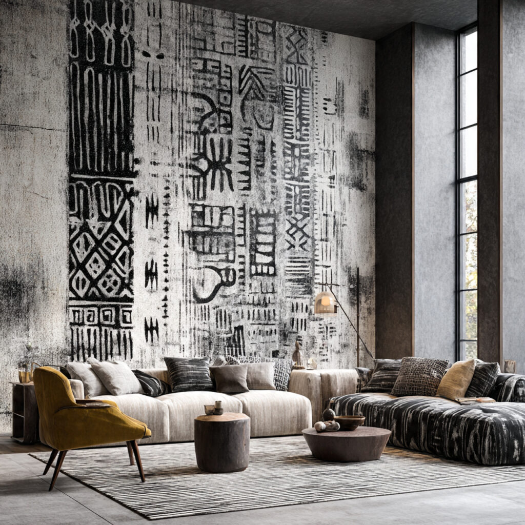 25 Best Boho Wallpaper Ideas to Transform Your Space 24 Black-and-White Contrast