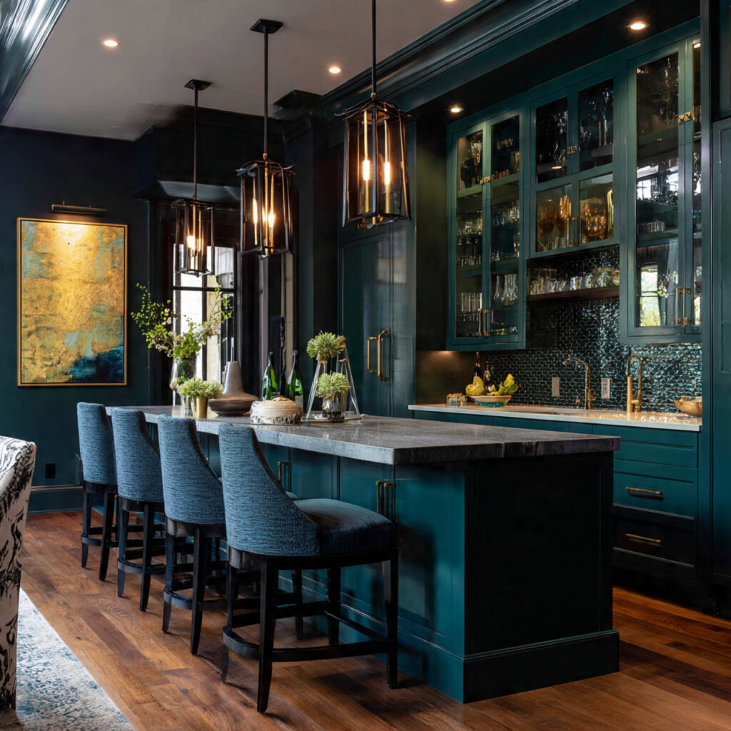 25 Stunning Kitchen Bar Design Ideas to Transform Your Space Fast 17 Bold Color Pop Bar
