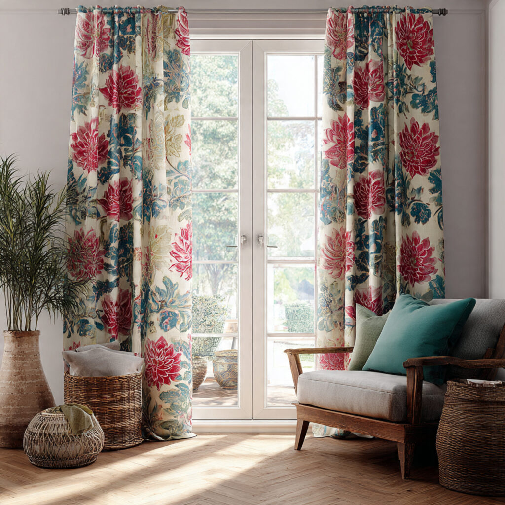 25 Boho Curtains Inspiration: Patterns, Colors & Unique Designs 14 Bold Floral Boho Curtains