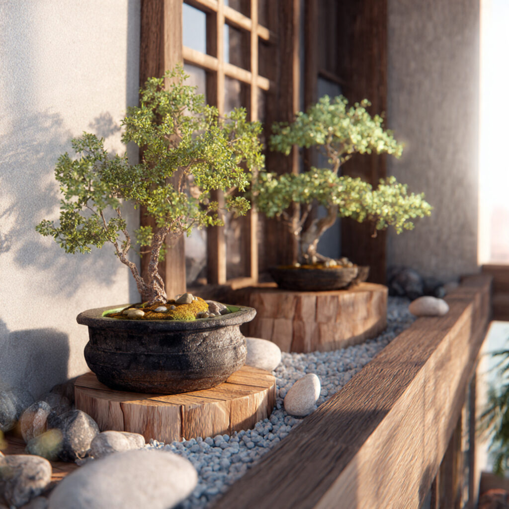 25 Creative Balcony Garden Ideas for Small Spaces 9 Bonsai for Artistic Appeal