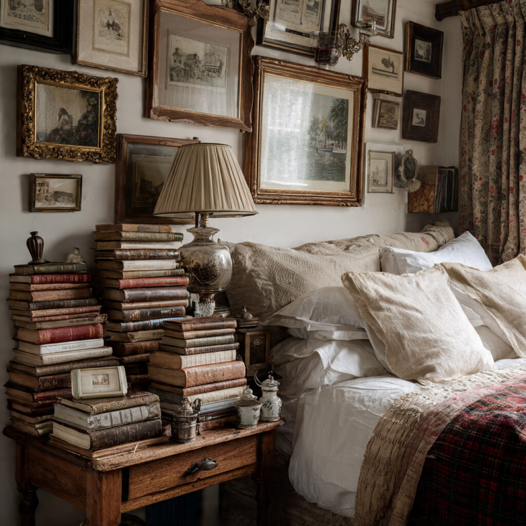 25 Charming English Cottage Bedroom with These Décor Tips 23 Books and Vintage Decor