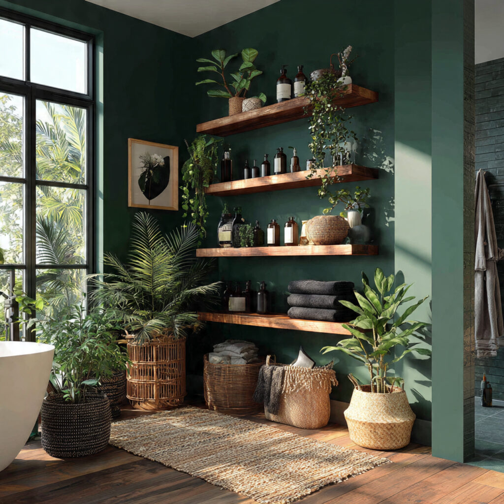 25 Stunning Emerald Green Bathroom Designs for a Luxe Refresh 3 Botanical-Inspired Emerald Accents