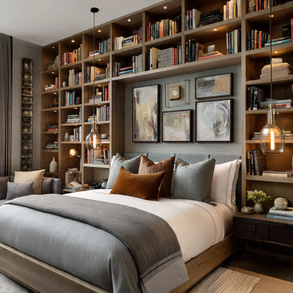25 Stylish Bedroom Bookshelves Ideas to Transform Your Space Beautifully 12 Built-In Bookshelves Around the Bed