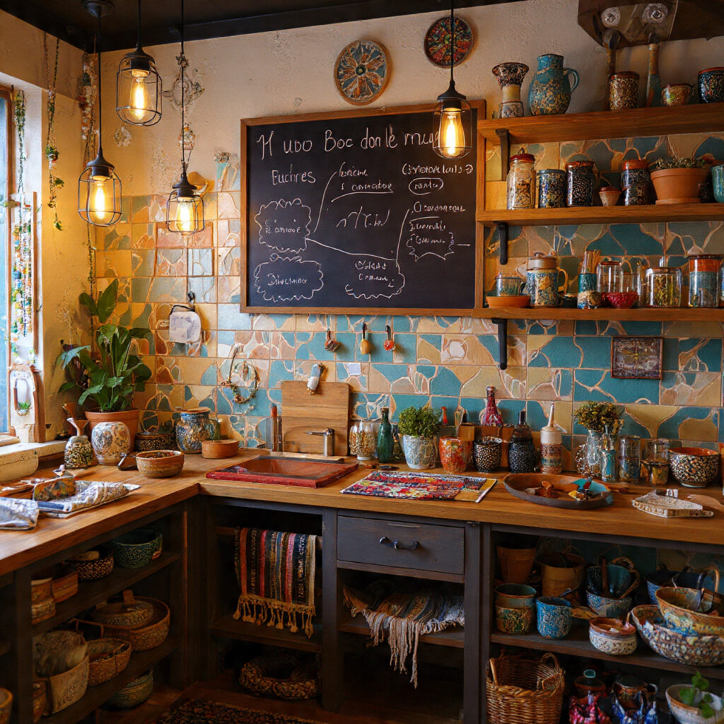 Boho Kitchen: 25 Inspiring Ideas for a Cozy, Eclectic Space 23 Chalkboard or Message Walls