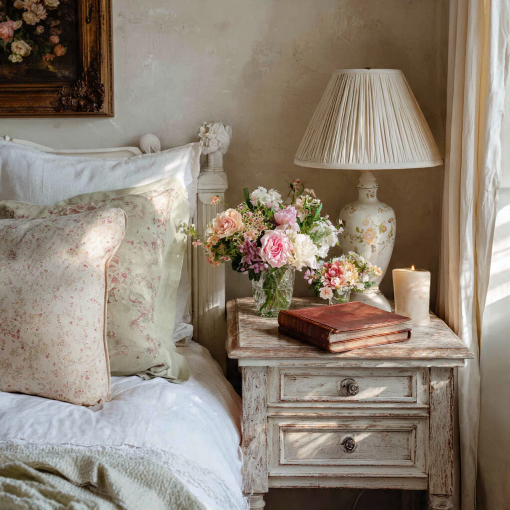 25 Charming English Cottage Bedroom with These Décor Tips 14 Charming Nightstands