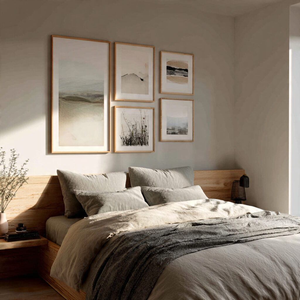 25 Best Japandi Bedroom Inspiration: Minimalist, Cozy, and Timeless Design 9 Choose Minimalist Artwork
