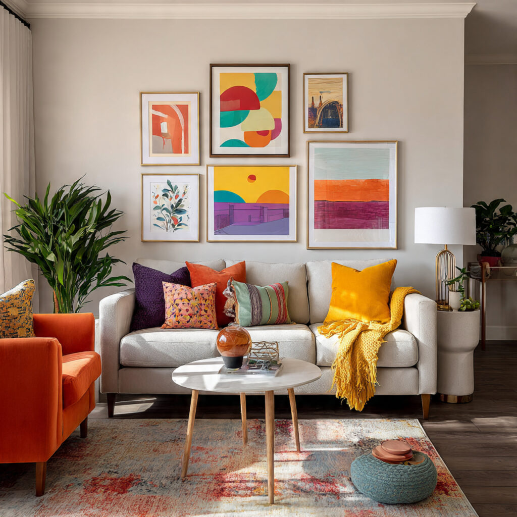 Colorful Art Gallery Wall