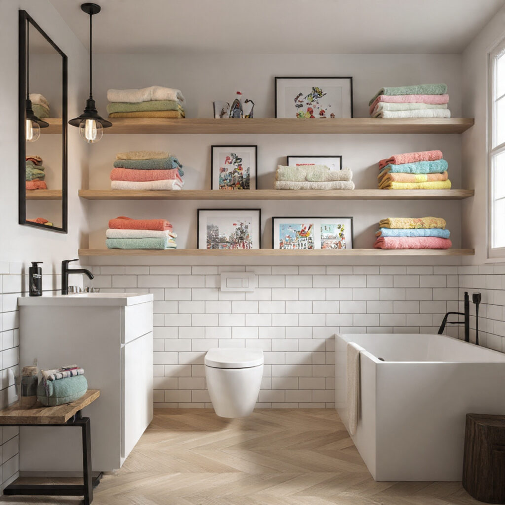 25 Fun Bathroom Decor Ideas to Brighten Your Space Instantly 3 Colorful Towels and Linens